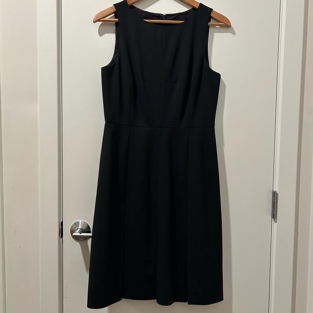 J. Crew Black Sheath Midi Dress